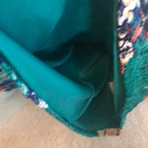 Bisou Bisou Floral Lace Fitted Dress Turquoise Green - Picture 7 of 11